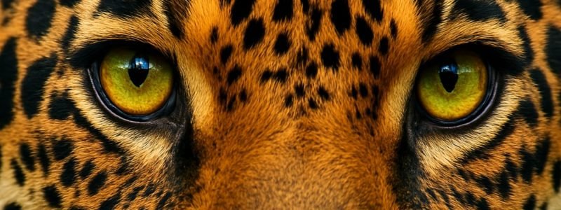 olhos da onça pintada olhando diretamente para camera